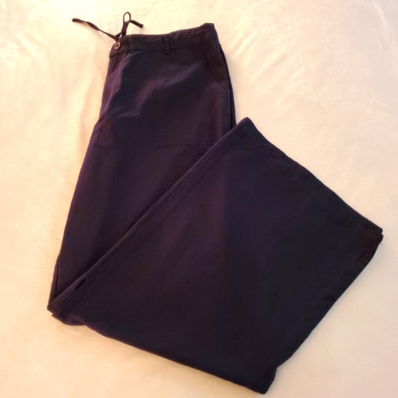 Zanzeea Light Cotton Wide Leg Pants XL Navy Blue NWT - Picture 1 of 6